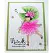 TINY TOWNIE GARDEN GIRL WATER LILY  RUBBER STAMP (July's birth flower)
